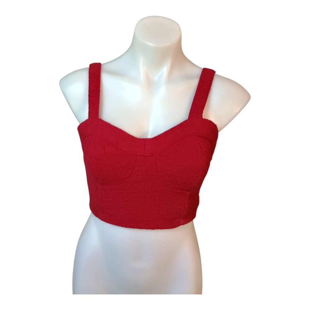 Japna Women S‎ Maroon Bustier Crop Top Smocked Back Y2K Festival Coastal Cowgirl